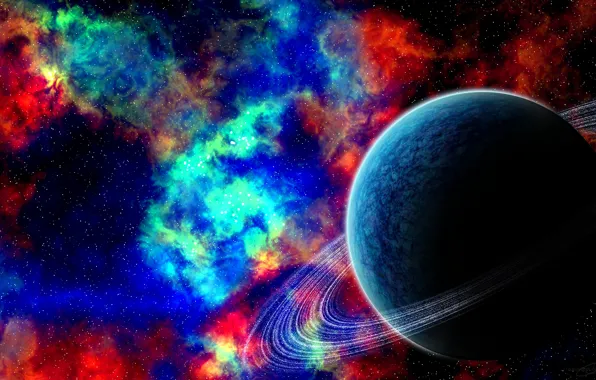 The sky, stars, nebula, color, planet