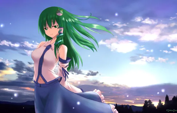 The sky, girl, Touhou, Touhou, Touhou