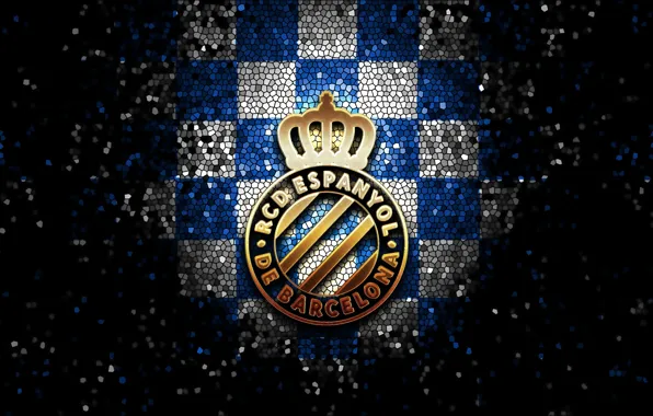 Wallpaper, sport, logo, football, La Liga, glitter, checkered, Spanish