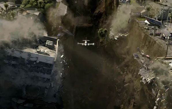 The city, the plane, destruction, disaster, 2012
