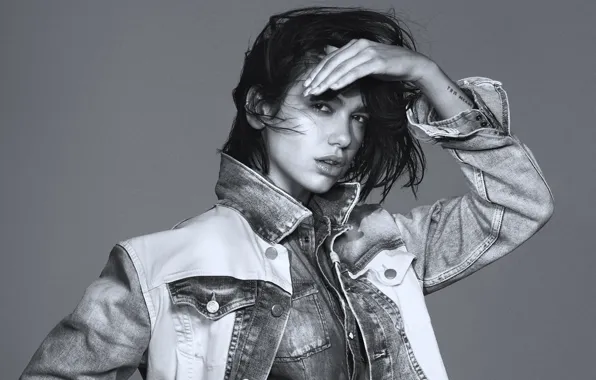 Picture look, girl, black and white, Dua Lipa