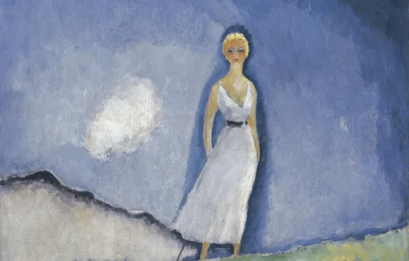 Picture oil, canvas, Kees van Dongen, Strolling, Guéthary