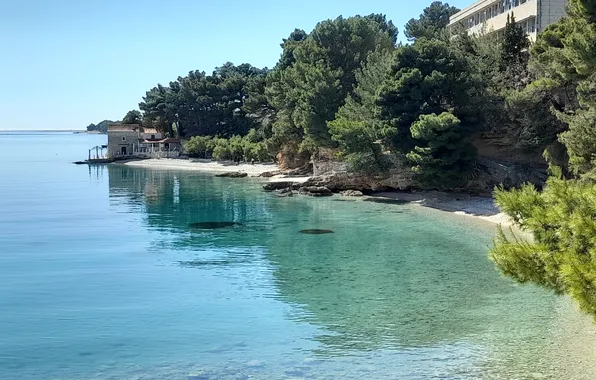 Sea, beach, the city, coast, the hotel, Croatia, Adriatica, Jadran