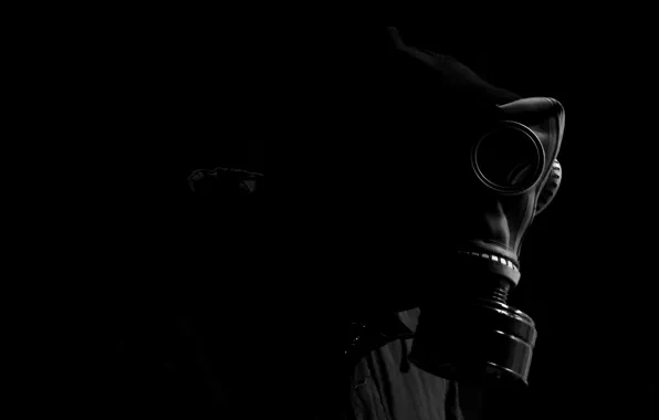 Background, shadow, gas mask