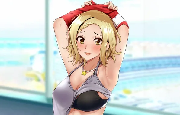 Girl, sexy, lingerie, bra, cleavage, blouse, boobs, anime
