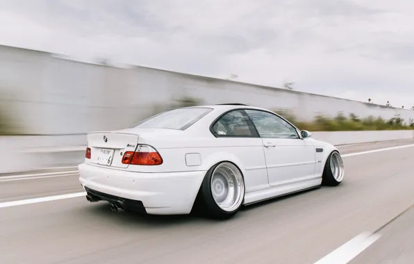 Auto, Road, White, BMW, Machine, BMW, Car, E46