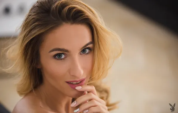 Wallpaper Playboy, Model, Face, Portrait, Blue Eyes, Cara Mell for mobile and desktop, section