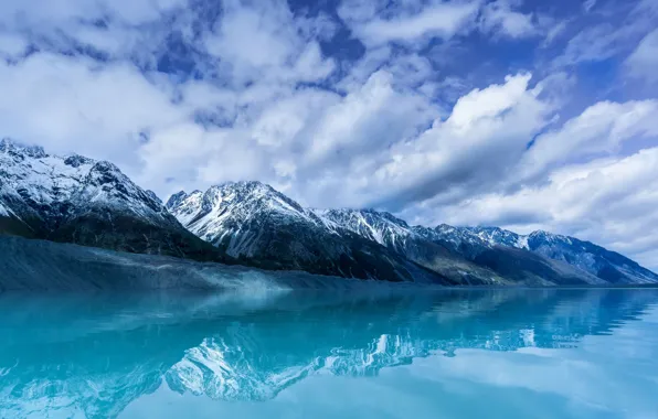 Picture mountains, lake, reflection