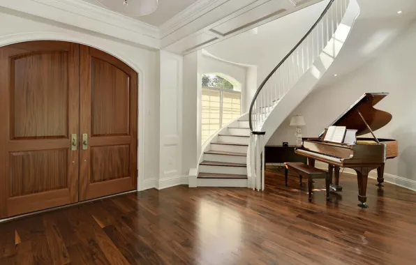 Picture interior, ladder, piano, the lobby, hall