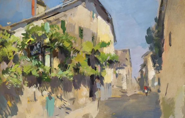 Street, home, picture, the urban landscape, Konstantin Korovin, View Of The Coast