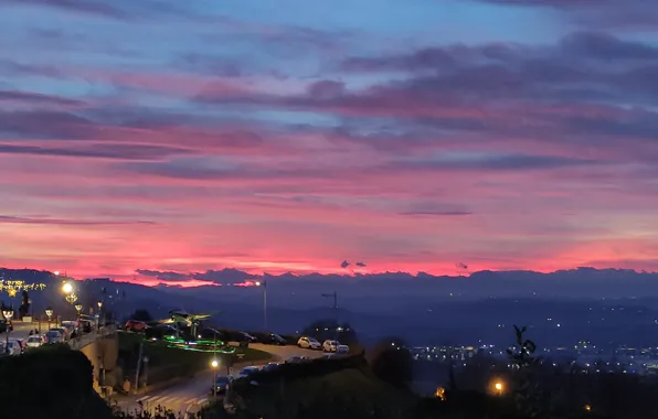 City, sunset, landscapes, italy