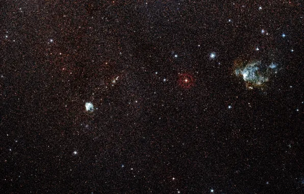Stars, Nebula, LMC, Large Magellanic Cloud, Digitized Sky Survey, MUSE, LHA 120-N 180B, Constellation Mensa