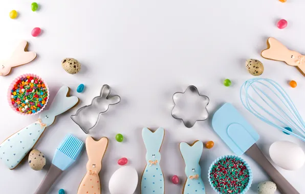Holiday, eggs, cookies, Easter, figures
