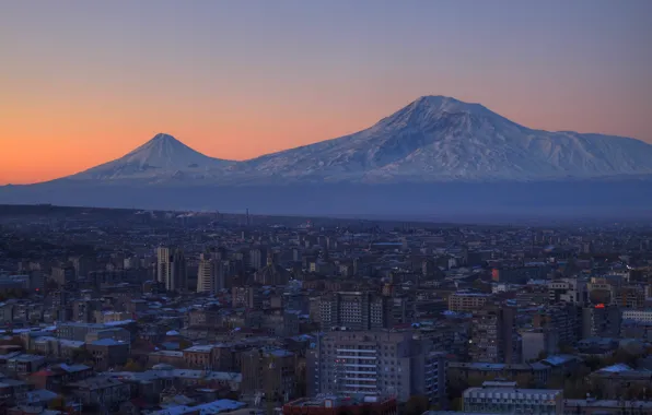 Picture landscape, mountains, the city, Wallpaper, home, wallpapers, Armenia, Yerevan