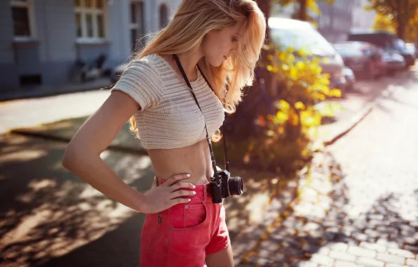 Picture summer, girl, the camera, blonde