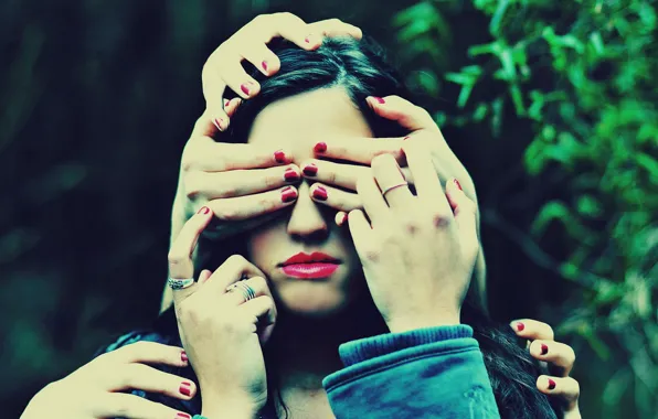 Girl, the situation, hands