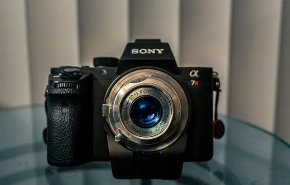 The camera, lens, Sony A7R II