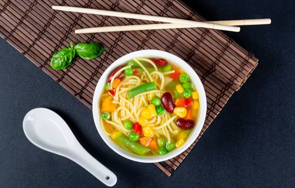 Peas, soup, vegetables, pasta, beans