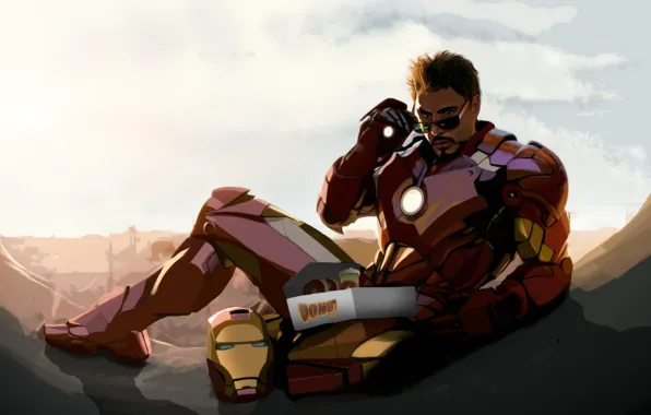 Robert Downey Jr, iron man, fan art, tony stark