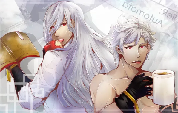 Apple, book, two, Eva, Adam, Nier Automata