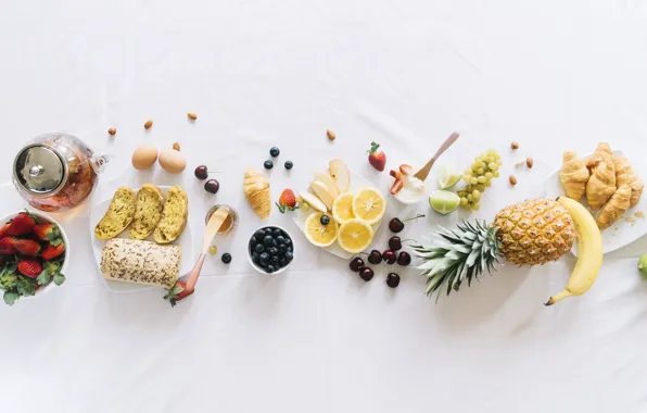 Berries, Breakfast, fruit, breakfast, Sweet, Banana, Egg