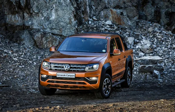 Picture stones, Volkswagen, pickup, breed, Amarok, Canyon, 2019