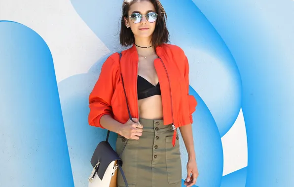 Picture look, pose, makeup, figure, actress, glasses, Nina Dobrev, Nina Dobrev