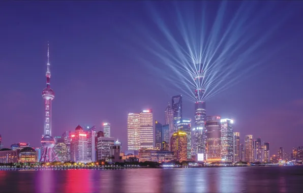 Night, city, the city, beauty, Asia, Shanghai, Shanghai, night