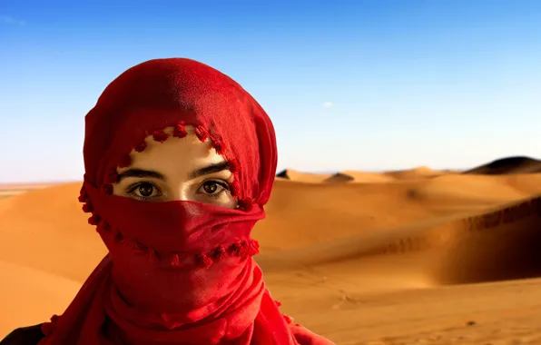 Eyes, look, girl, shawl