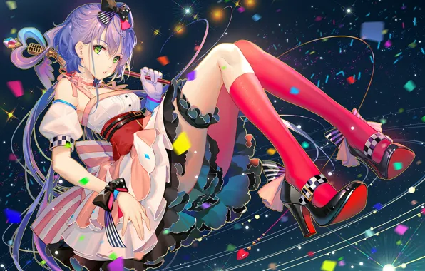 Girl, magic, stockings, sorceress, Vocaloid, Luo Tianyi, TID