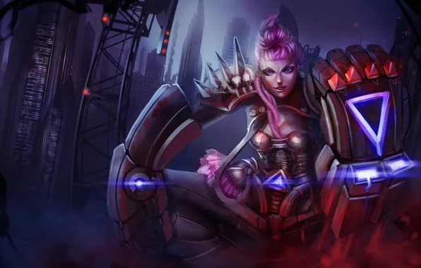 The city, cyberpunk, League of Legends