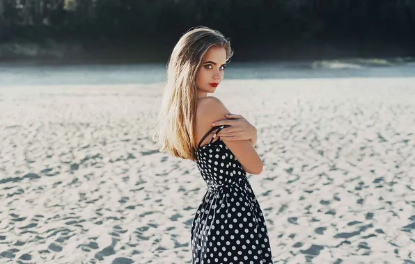 Picture long hair, dress, woman, beautiful, model, sweet, blonde, adorable