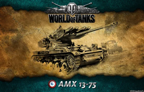 Picture France, tank, tanks, WoT, World of Tanks, AMX 13-75