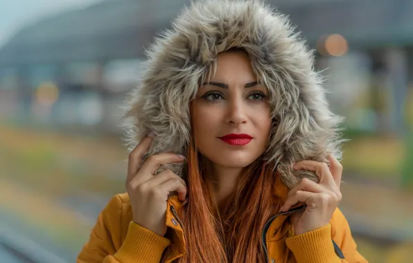 Girl, portrait, hood