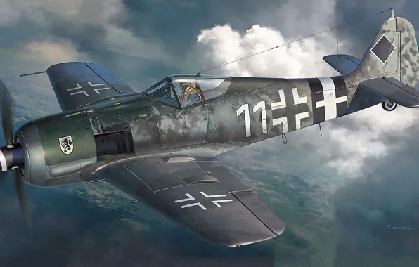 Luftwaffe, piston fighter monoplane, German single-seater single, Focke Wulf Fw 190A-8/R8 'Bodenplatte'