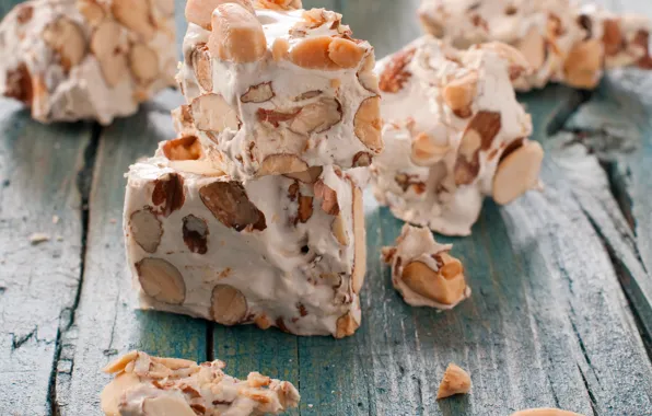 Sweets, nuts, dessert, almonds, nougat
