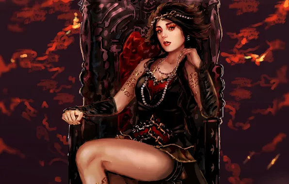 Girl, decoration, art, The throne, Sillyselly
