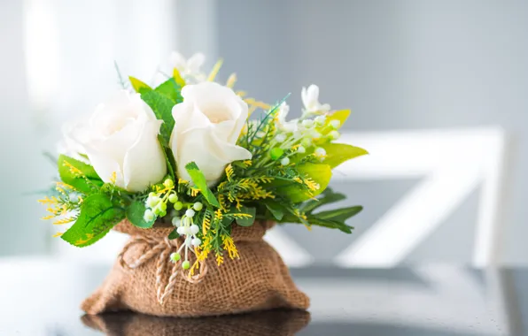 Picture flowers, table, bouquet