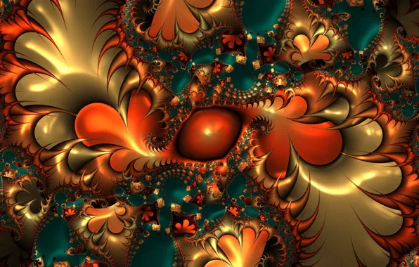 Abstraction, pattern, fractals, fractal, ornament, symmetry, abstract background