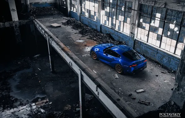 Auto, Blue, Machine, Toyota, Car, Car, Render, Supra