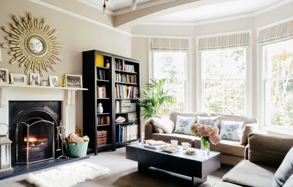 Design, style, interior, fireplace, living room