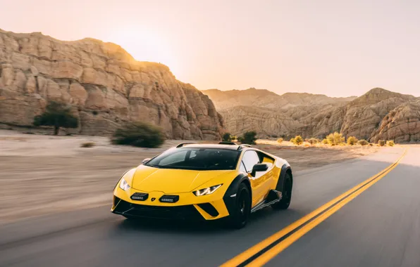 Lamborghini, road, yellow, drive, Huracan, Lamborghini Huracan Sterrato