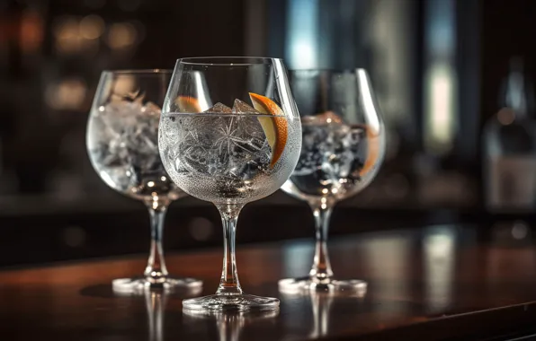 Ice, alcohol, vodka, glasses, digital art, AI art, neural network, the art of artificial intelligence
