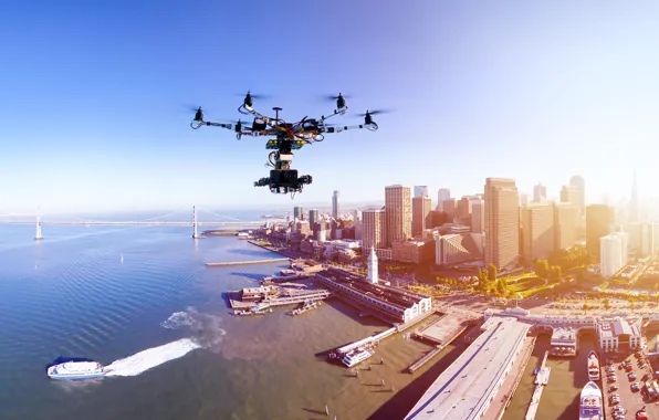Picture city, technology, drone, sensors