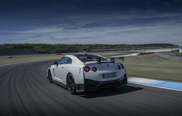 Picture white, track, Nissan, GT-R, R35, Nismo, 2020, 2019