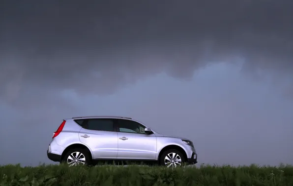 The storm, the sky, clouds, car, emgrand x7, geely