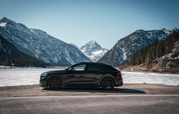 Audi, Black, Mountain, Road, ABBOT, Lake, Signature Edition, RS Q8