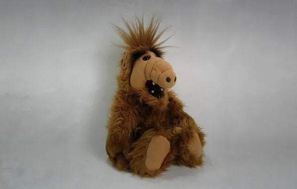 The dark background, toy, alien, alien, sitting, ALF, Alf