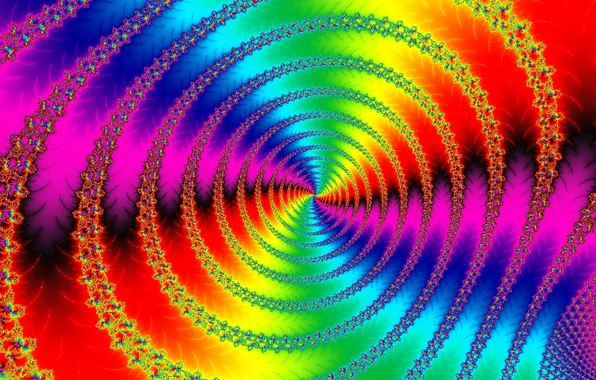 Light, pattern, color, spiral, fractal