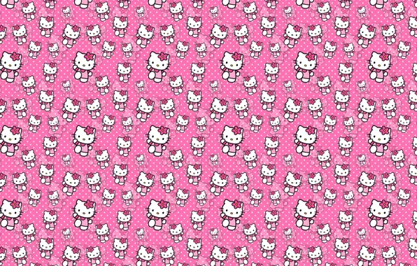 Picture background, texture, bow, children's, Kitty